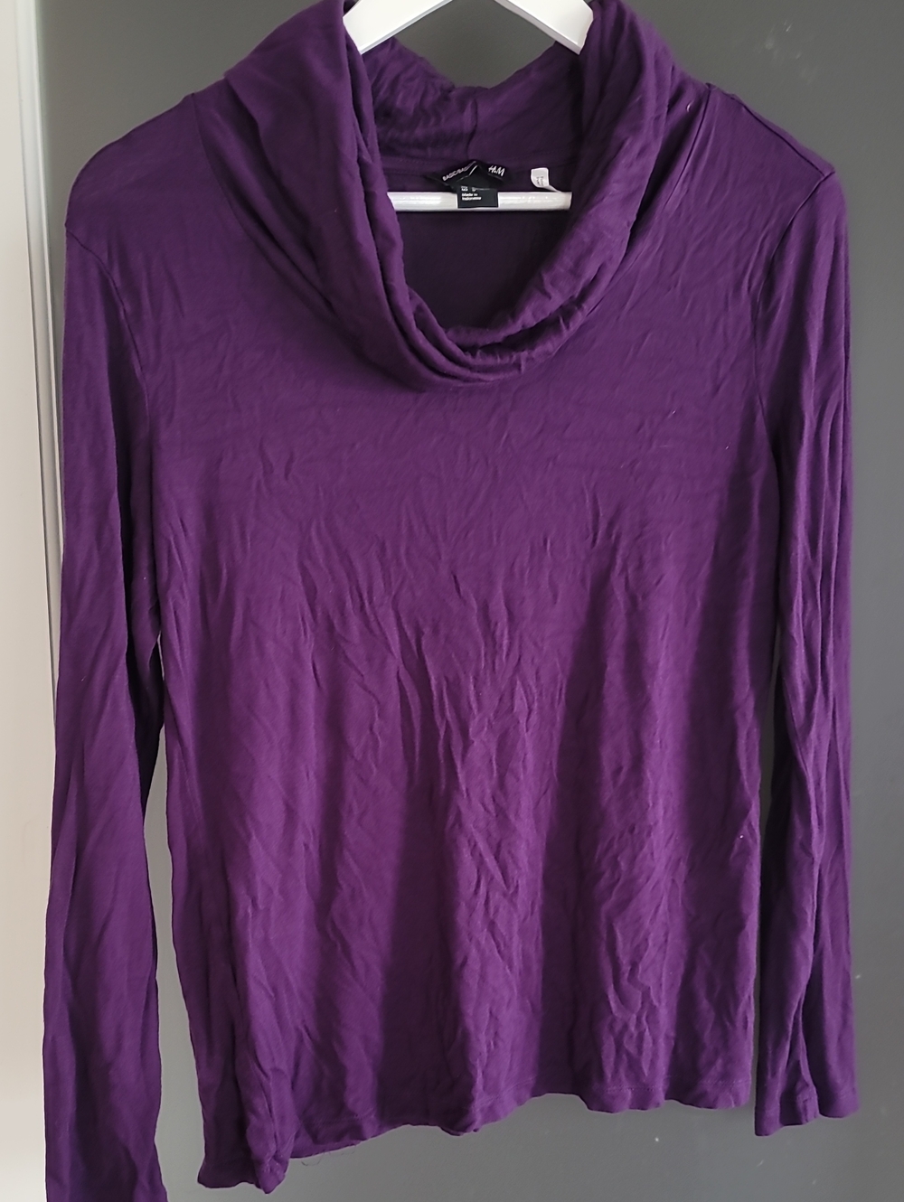 H&M Purple Cowl Neck Long-Sleeve Top